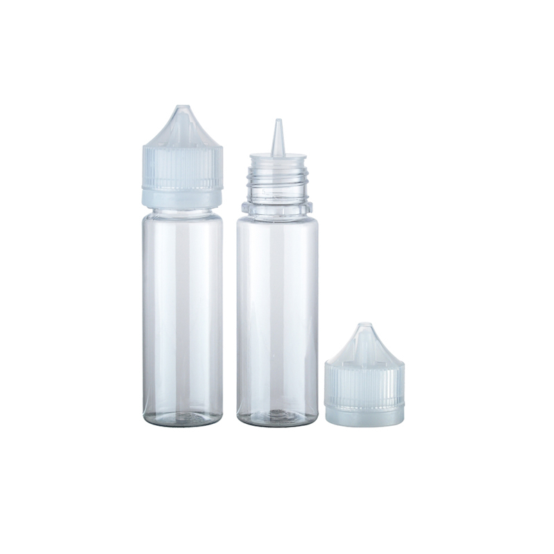 Pet04 R60ml Fábrica de plástico Dispensador de mascotas Empaquetado Agua E-Juice Tornillo Tapa a prueba de manipulaciones Botellas de almacenamiento para muestras de aceite esencial