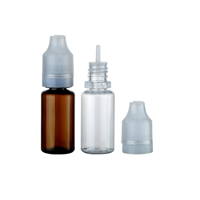 Dispensador de plástico para mascotas de fábrica de 10 ml, botellas de tapón de rosca de jugo electrónico de agua para empaquetar muestras de aceite esencial
