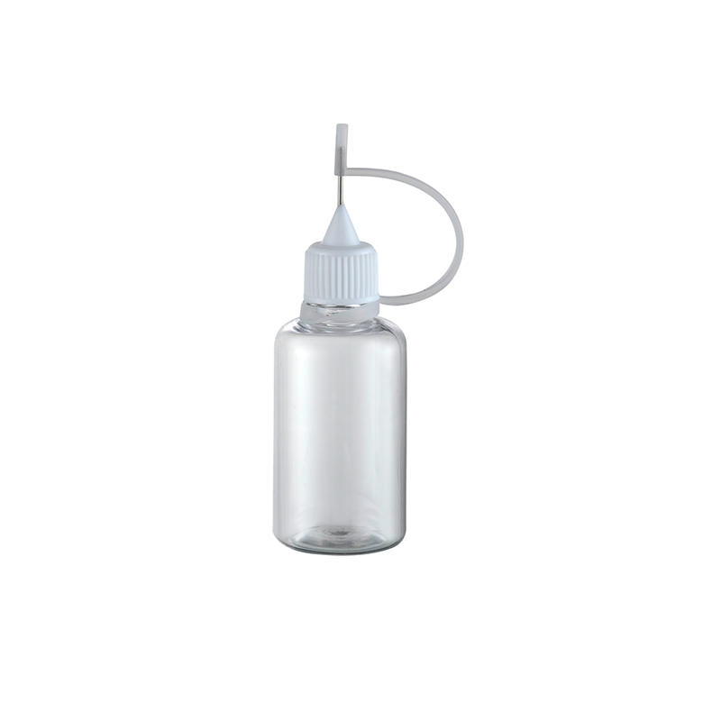 Pet03 20ml Fábrica de plástico dispensador de mascotas Envasado Agua E-Juice Frascos con tapa de aguja para muestra de aceite esencial